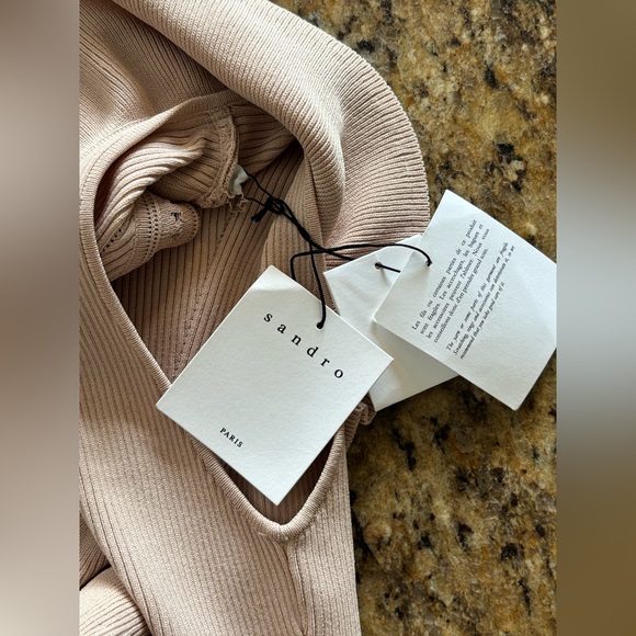 NWT Sandro Tilla Knit Dress in Nude - size US 4 - Picture 9 of 13